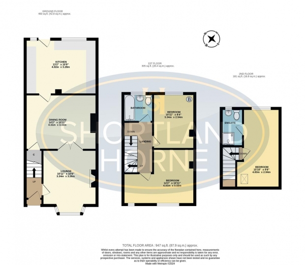 Floor Plan Image for 3 Bedroom Terraced House for Sale in Elgar Road, Courthouse Green, Coventry, CV6 7JH