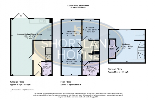 Floor Plan for 4 Bedroom Terraced House for Sale in Lucerne Close, Aldermans Green, Coventry, CV2 1SE, CV2, 1SE - OIRO &pound240,000