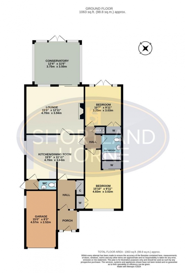 Floor Plan Image for 2 Bedroom Semi-Detached Bungalow for Sale in Carnegie Close, Whitley, Coventry, CV3 4GE