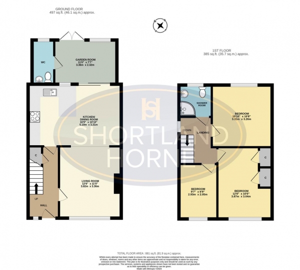 Floor Plan Image for 3 Bedroom Semi-Detached House for Sale in Kentmere Close, Potters Green, Coventry, CV2 2GE