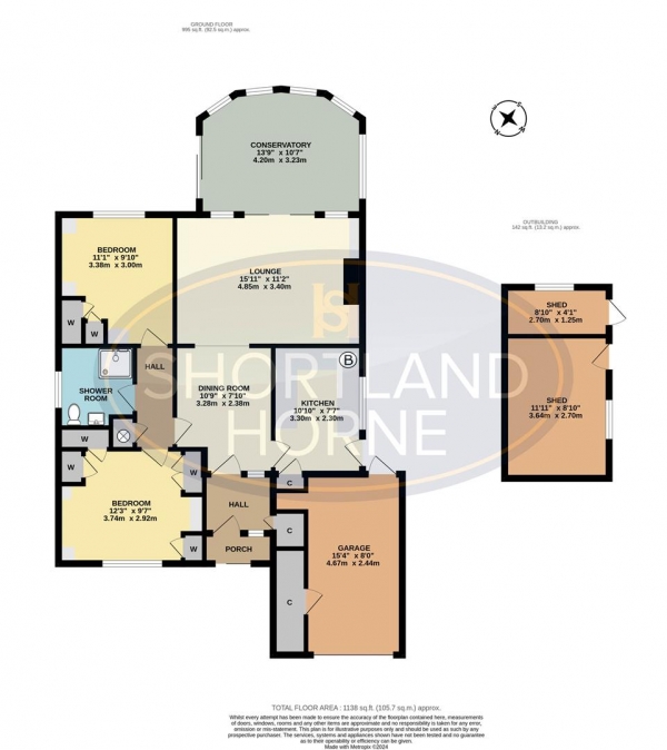 Floor Plan Image for 2 Bedroom Detached Bungalow for Sale in Shilton Lane, Potters Green, Coventry, CV2 2AB