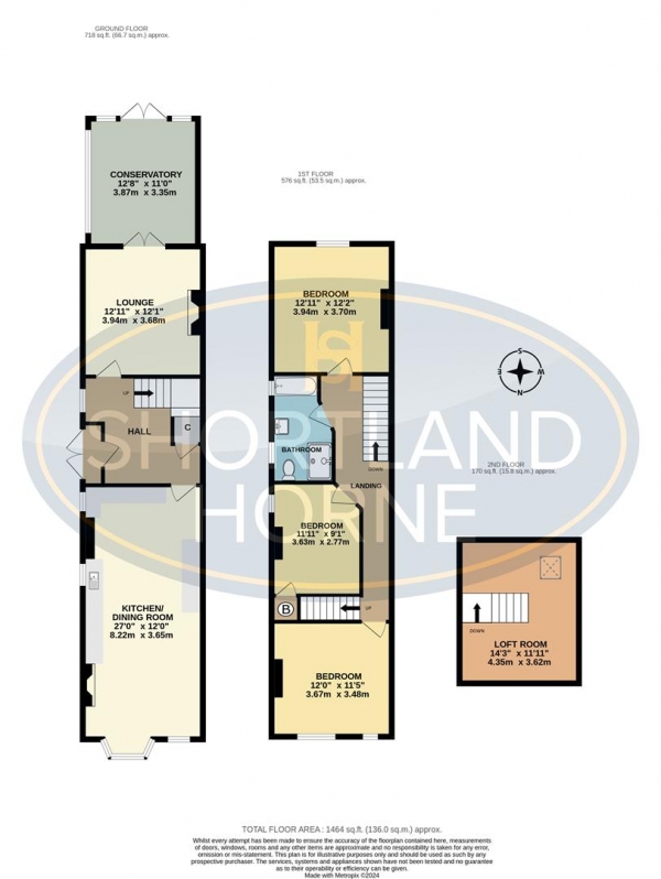 Floor Plan Image for 3 Bedroom Semi-Detached House for Sale in South Avenue, Stoke Park, Coventry, CV2 4DR