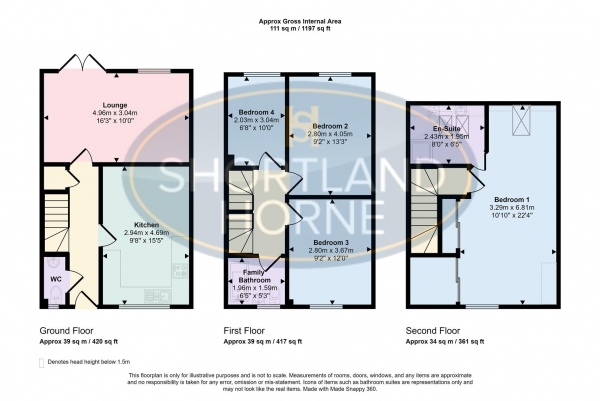 Floor Plan Image for 4 Bedroom Town House for Sale in Townley Walk, Courthouse Green, Coventry, CV6 7PP