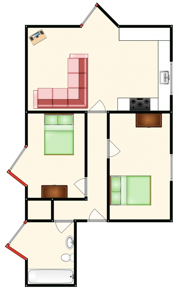 Floor Plan Image for 2 Bedroom Apartment for Sale in Griffin Street, 'M7', Salford