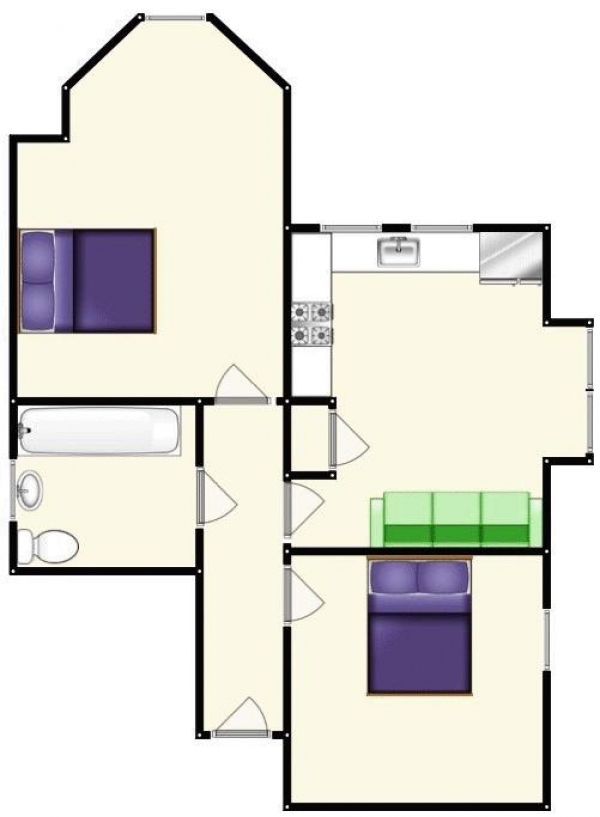 Floor Plan Image for 2 Bedroom Apartment for Sale in Fourth Avenue, Manchester
