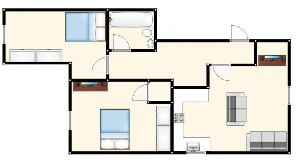 Floor Plan Image for 2 Bedroom Apartment for Sale in Great Clowes Street, 'M7', Salford