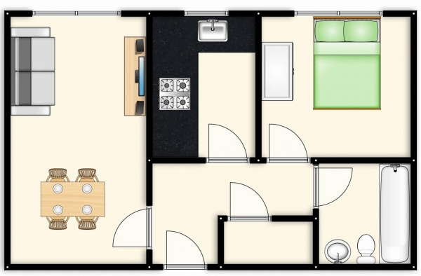 Floor Plan Image for 1 Bedroom Apartment for Sale in Bury Old Road, 'M7', Salford