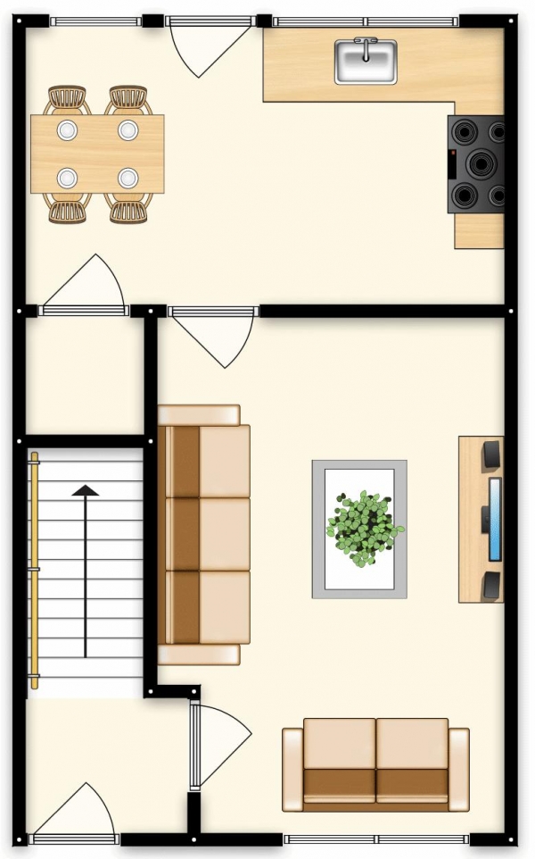 Floor Plan Image for 3 Bedroom Terraced House for Sale in Lamorna Close, Salford