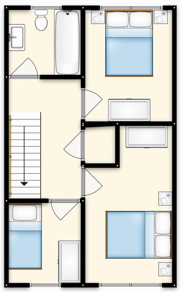 Floor Plan Image for 3 Bedroom Terraced House for Sale in Lamorna Close, Salford