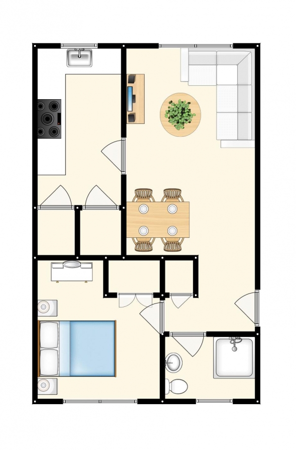 Floor Plan Image for 1 Bedroom Flat for Sale in Mayfield Road, 'M7', Salford