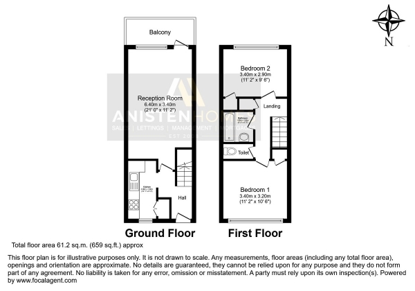 Floor Plan Image for 2 Bedroom Maisonette for Sale in Storey House, Cottage Street