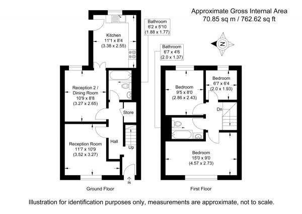 Floor Plan Image for 3 Bedroom Terraced House for Sale in Rowdowns Road, Dagenham, Essex, RM9 6NJ