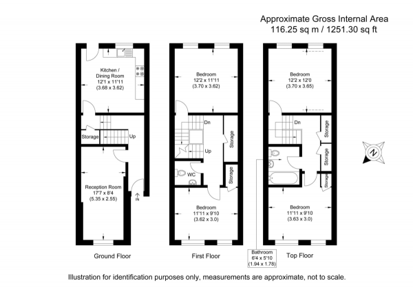 Floor Plan Image for 4 Bedroom Town House for Sale in Nightingale Vale, London