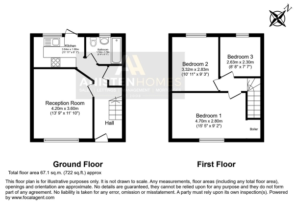 Floor Plan for 3 Bedroom Semi-Detached House for Sale in Woodward Road Dagenham Essex, RM9, 4SU - OIRO &pound399,995