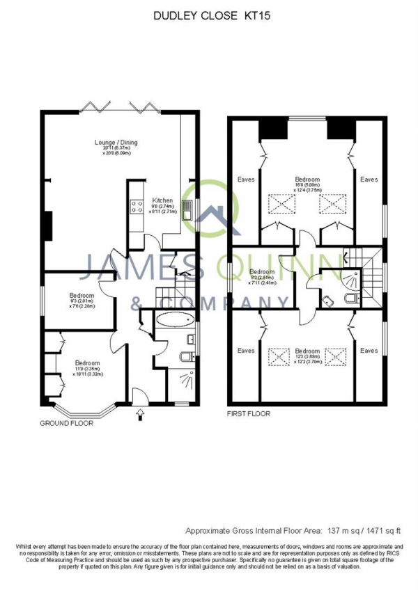 Floor Plan Image for 5 Bedroom Detached House for Sale in Dudley Close, Addlestone