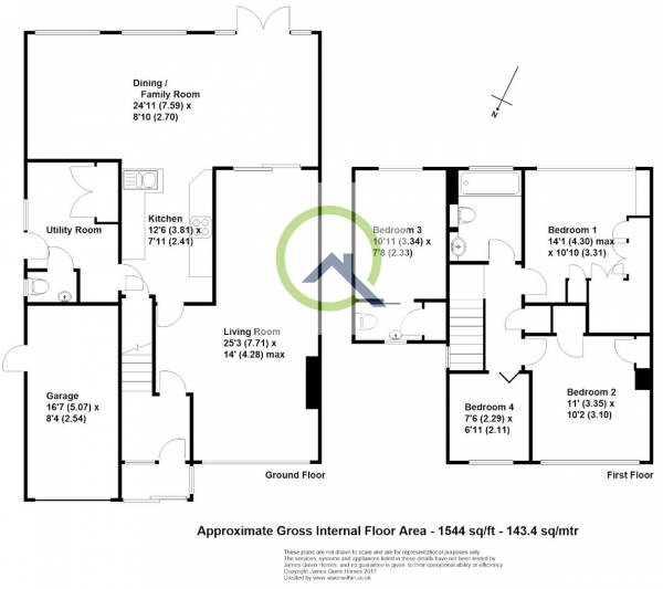 Floor Plan Image for 4 Bedroom Semi-Detached House for Sale in Fletcher Road, Ottershaw, Chertsey