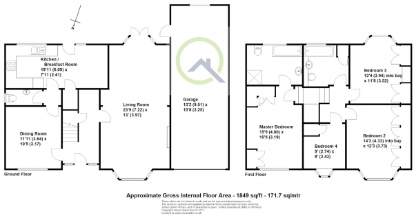 Floor Plan Image for 4 Bedroom Detached House for Sale in The Avenue, Staines-Upon-Thames
