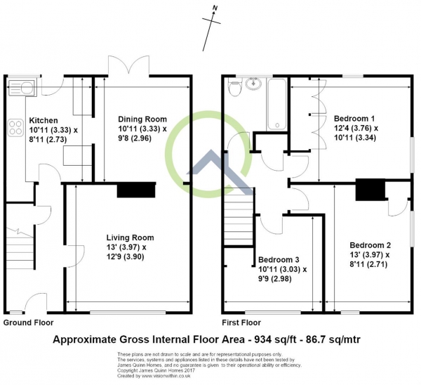 Floor Plan Image for 3 Bedroom End of Terrace House for Sale in Clyde Road, Staines-Upon-Thames