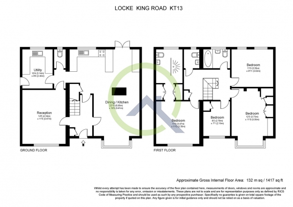 Floor Plan Image for 4 Bedroom Property for Sale in Locke King Road, Weybridge