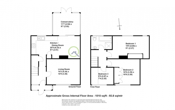 Floor Plan Image for 3 Bedroom Property for Sale in Fairway, Chertsey