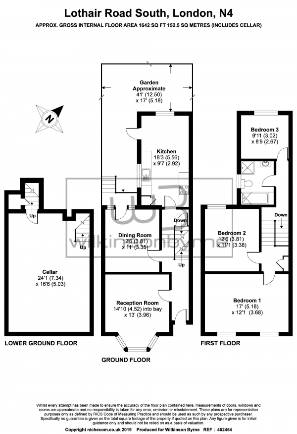 Floor Plan for 3 Bedroom Terraced House for Sale in Lothair Road South, Finsbury Park, N4, 1EN - OIRO &pound825,000