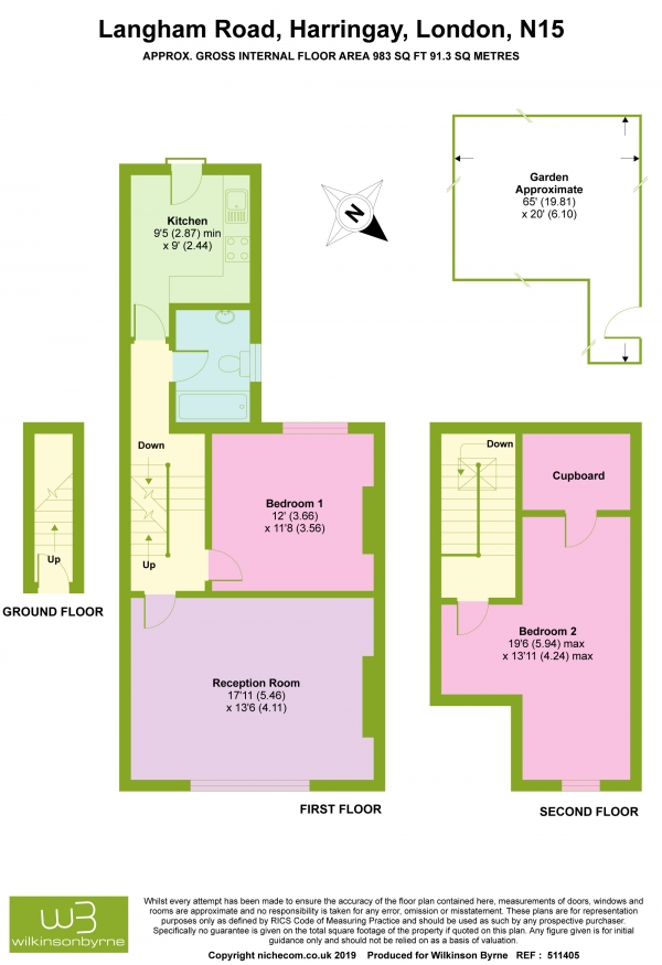 Floor Plan Image for 2 Bedroom Apartment for Sale in Langham Road, Harringay, London, N15 3QX