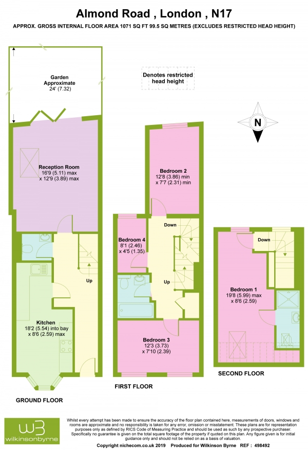 Floor Plan Image for 3 Bedroom Terraced House to Rent in Almond Road, Tottenham, London, N17 0PJ
