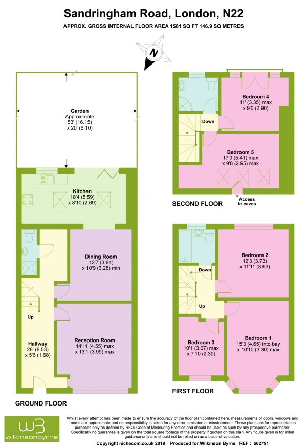 Floor Plan Image for 5 Bedroom Terraced House for Sale in Sandringham Road, Wood Green