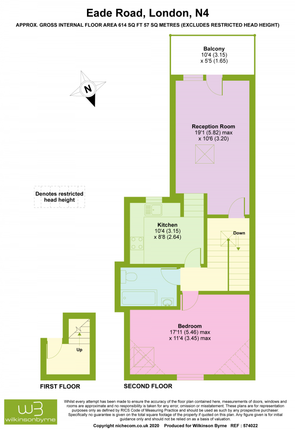 Floor Plan Image for 1 Bedroom Apartment for Sale in Eade Road, Harringay, London, N4 1DH