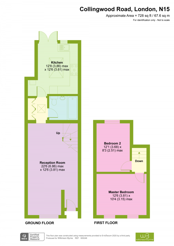 Floor Plan Image for 2 Bedroom Terraced House for Sale in Collingwood Road, Seven Sisters