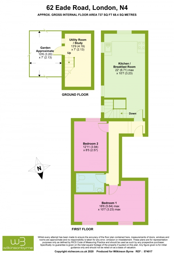 Floor Plan Image for 2 Bedroom Apartment for Sale in Eade Road, Harringay, London, N4 1DJ