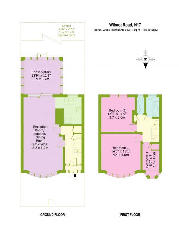 Floor Plan Image for 3 Bedroom Terraced House for Sale in Wilmot Road, London