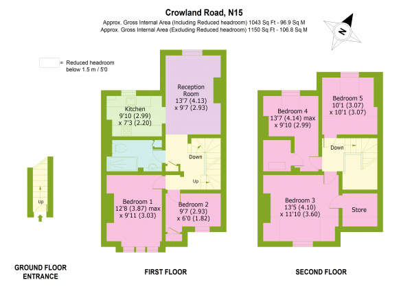 Floor Plan Image for 4 Bedroom Maisonette for Sale in Crowland Road, London