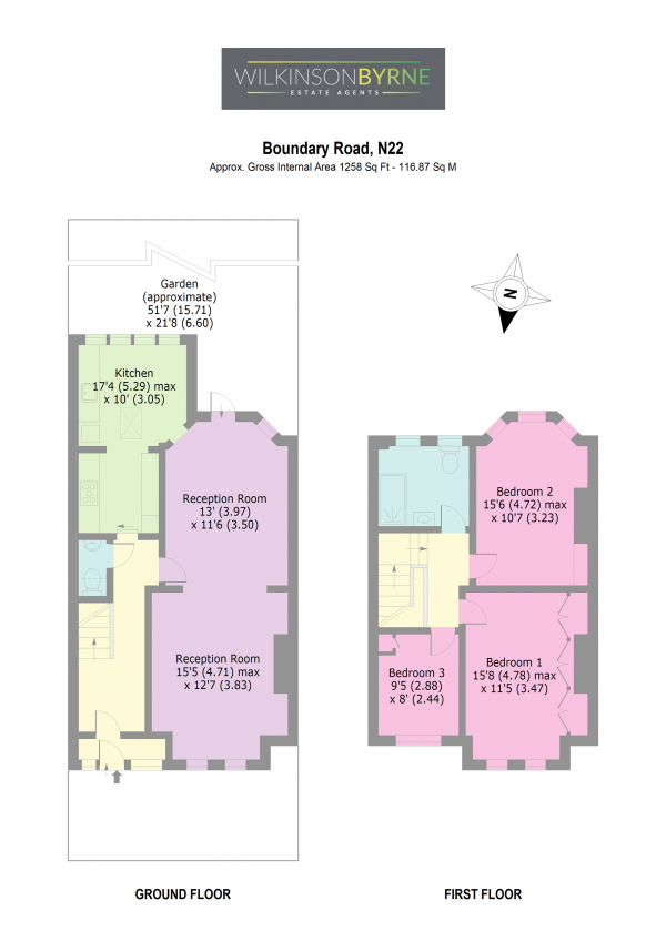 Floor Plan Image for 3 Bedroom Terraced House for Sale in Boundary Road, London