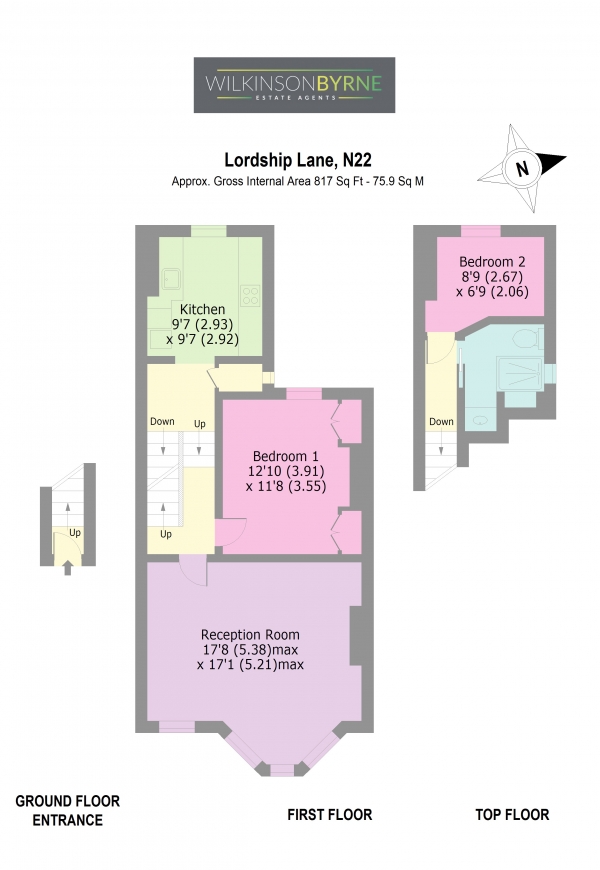 Floor Plan Image for 2 Bedroom Apartment for Sale in Lordship Lane, London