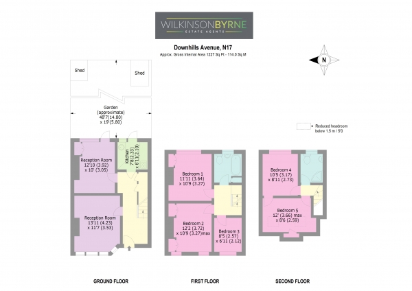 Floor Plan Image for 5 Bedroom Terraced House for Sale in Downhills Avenue, London