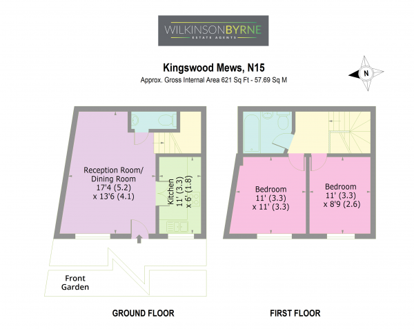 Floor Plan Image for 2 Bedroom Terraced House for Sale in Kingswood Mews, Harringay Road, London, N15 3HY