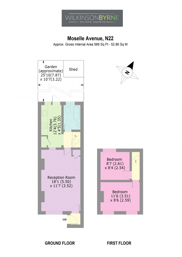 Floor Plan Image for 2 Bedroom Terraced House for Sale in Moselle Avenue, Wood Green