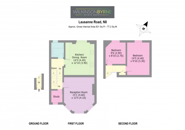 Floor Plan Image for 2 Bedroom Apartment for Sale in Lausanne Road, Harringay , London