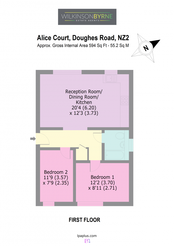 Floor Plan Image for 2 Bedroom Apartment for Sale in Douglas Road, London