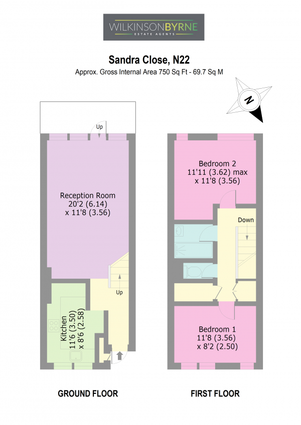 Floor Plan Image for 2 Bedroom Maisonette for Sale in Sandra Close, Wood Green