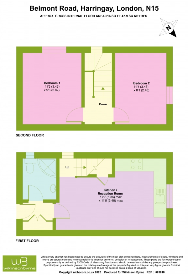 Floor Plan Image for 2 Bedroom Apartment for Sale in Belmont Road, Turnpike Lane