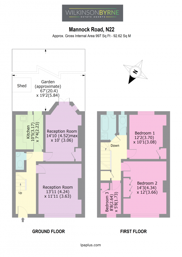 Floor Plan Image for 3 Bedroom Terraced House for Sale in Mannock Road, London