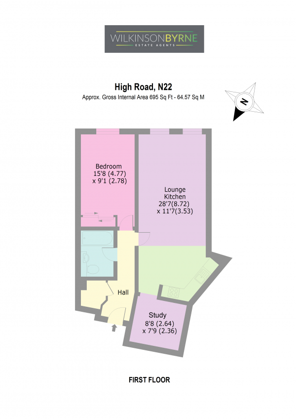 Floor Plan Image for 1 Bedroom Apartment for Sale in High Road , Portman House