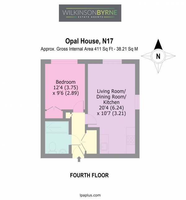 Floor Plan Image for 1 Bedroom Apartment for Sale in Apple Tree Road, London