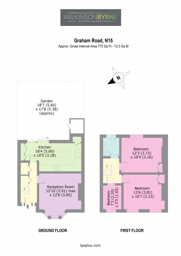 Floor Plan Image for 3 Bedroom Terraced House for Sale in Graham Road, London