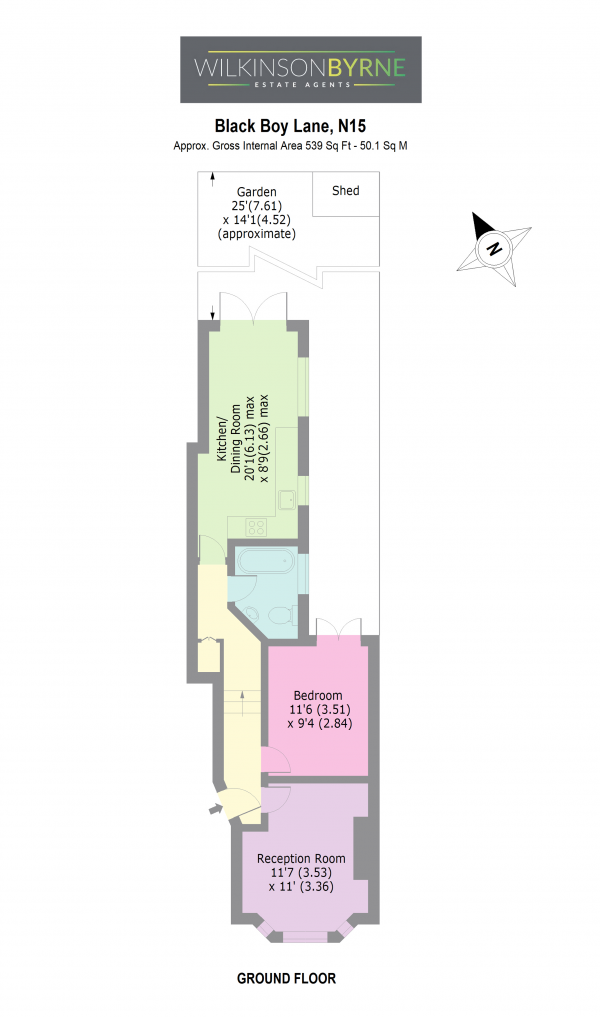 Floor Plan Image for 2 Bedroom Apartment for Sale in Black Boy Lane, Harringay