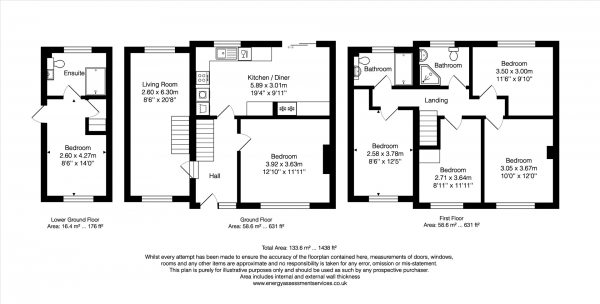 Floor Plan Image for 6 Bedroom Semi-Detached House to Rent in Georgian View, Bath