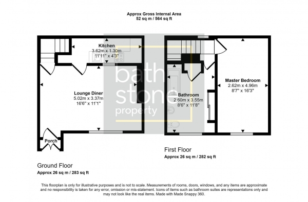 Floor Plan Image for 1 Bedroom Terraced House for Sale in Staples Hill, Freshford, Bath