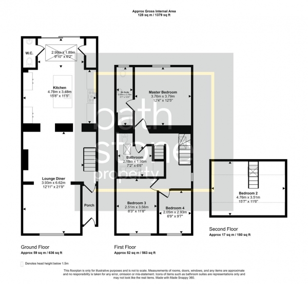 Floor Plan Image for 4 Bedroom End of Terrace House for Sale in Wells Road, Chilcompton, Radstock